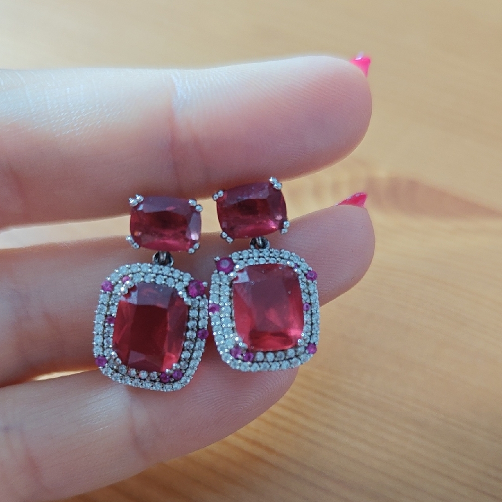 Elegant Red Ruby Earrings